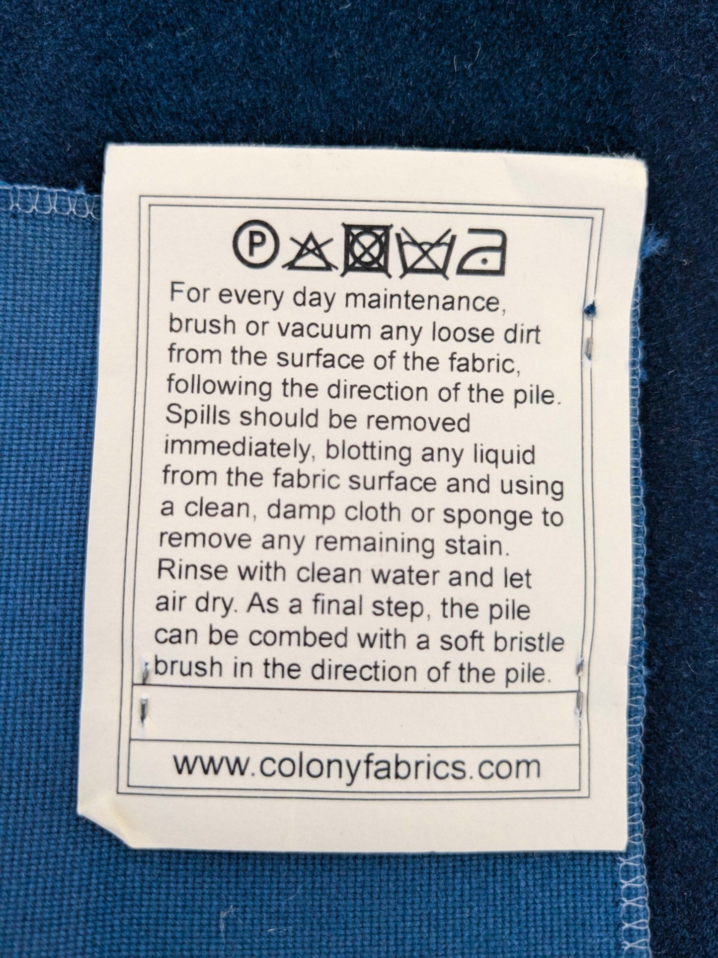 41 EV50 26" x 27" Scalamandre Colony Roma Argo Blu Notte Cotton Velvet Solid Plain