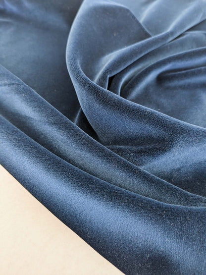 41 EV50 26" x 27" Scalamandre Colony Roma Argo Blu Notte Cotton Velvet Solid Plain