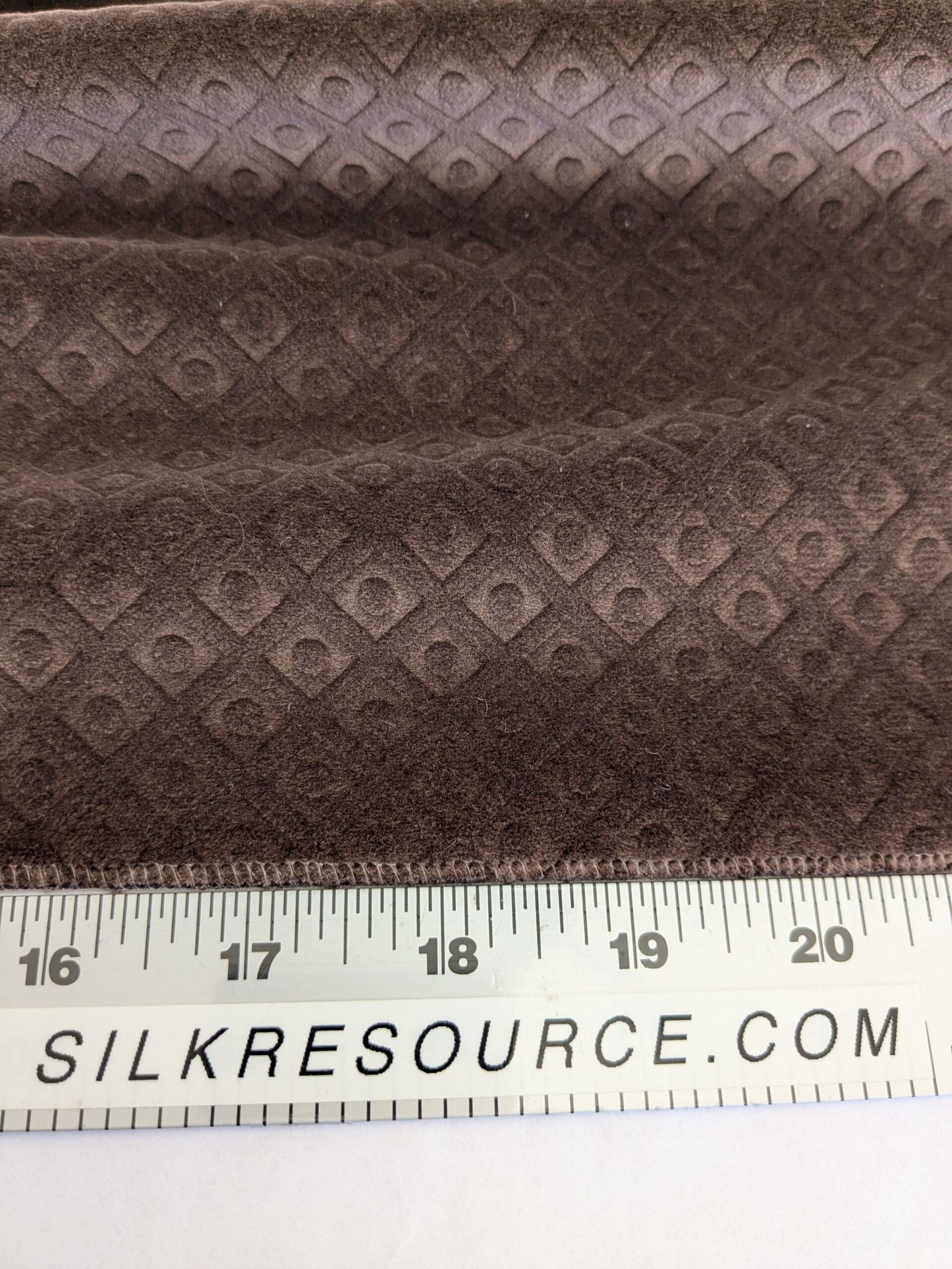 43 EV50 26" x 27" Scalamandre Colony Roma Argo Trellis Cacao Deep Brown Velvet Small Scale