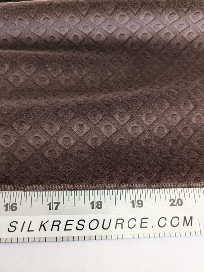 43 EV50 26" x 27" Scalamandre Colony Roma Argo Trellis Cacao Deep Brown Velvet Small Scale