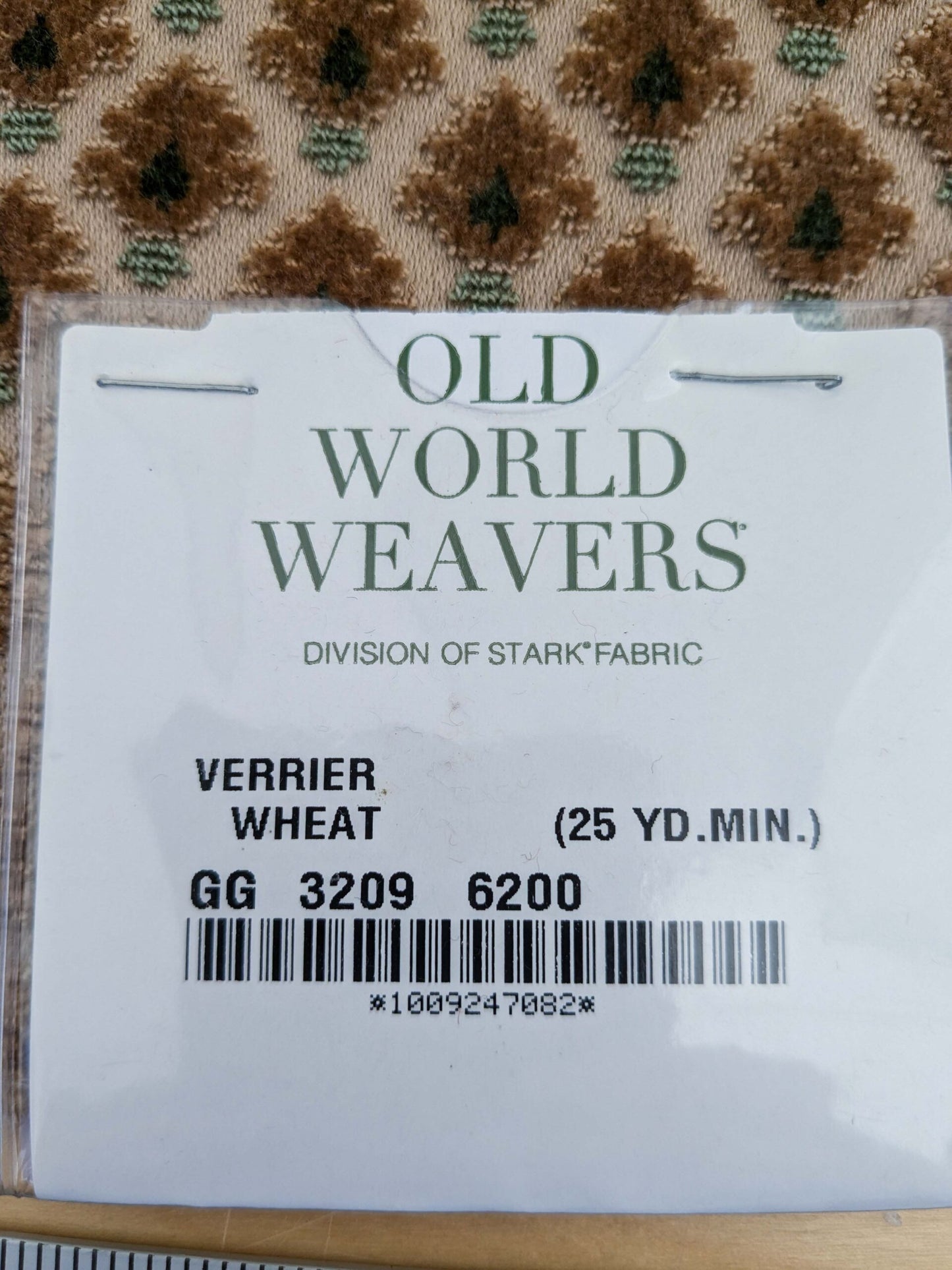 45 EV50 26" x 27" Scalamandre  Old World Weavers Verrier Wheat Gold Black Diamond Ogee MSRP USD 668/y