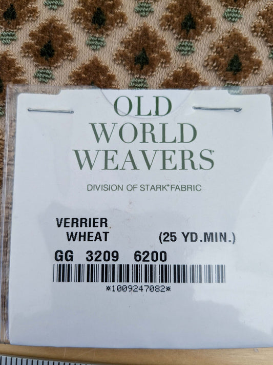 45 EV50 26" x 27" Scalamandre  Old World Weavers Verrier Wheat Gold Black Diamond Ogee MSRP USD 668/y