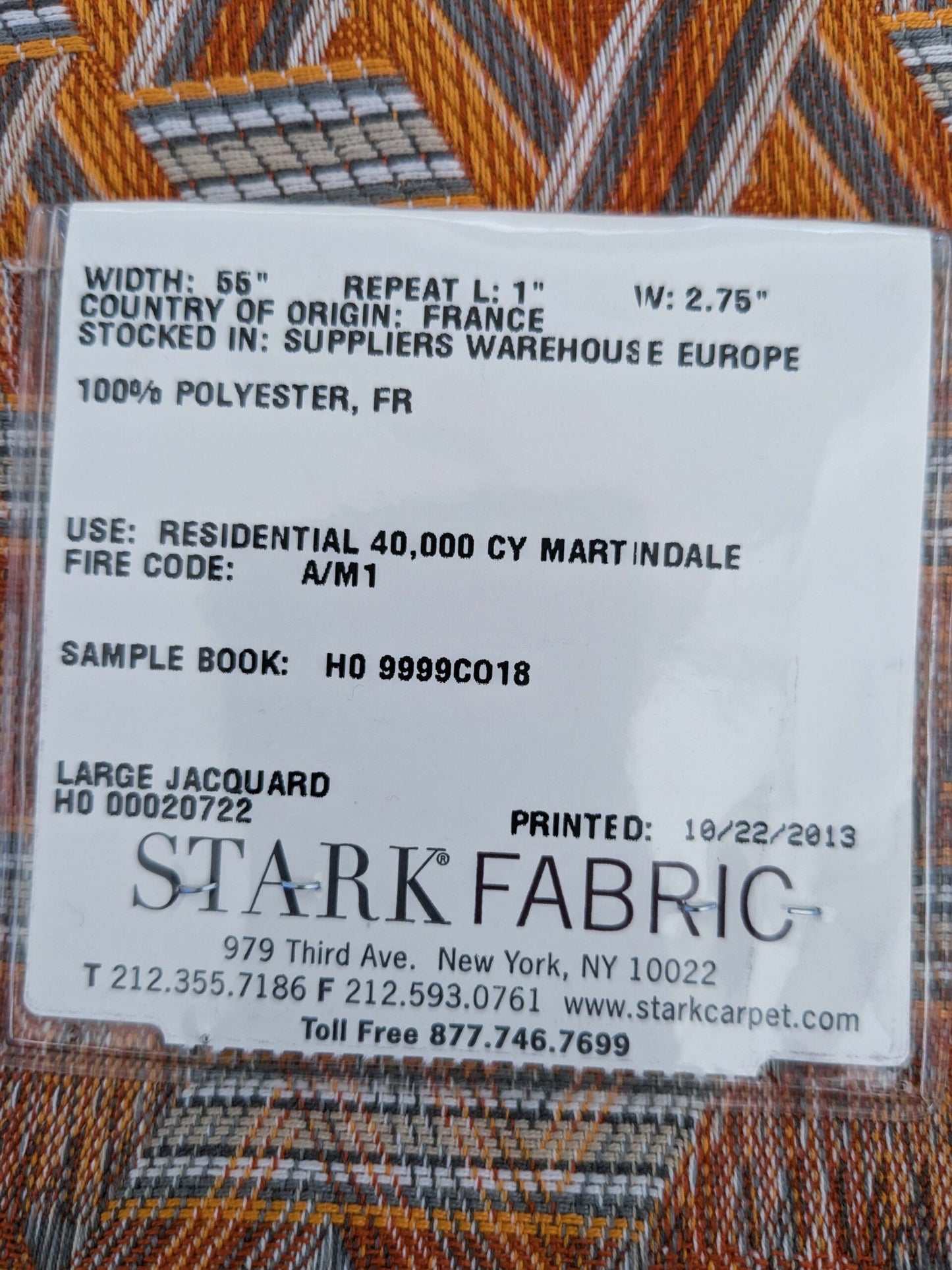 48 EV50 25" x 28" Scalamandre Lelievre Paris Tribu Abricot Large Jacquard Light Orange Polyester Geometric Graphic MSRP USD576/y