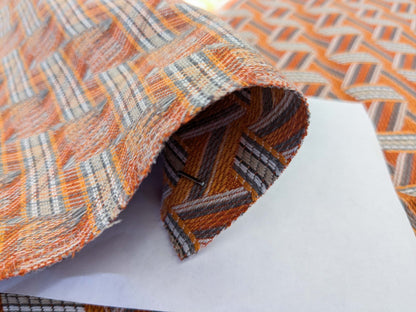 48 EV50 25" x 28" Scalamandre Lelievre Paris Tribu Abricot Large Jacquard Light Orange Polyester Geometric Graphic MSRP USD576/y