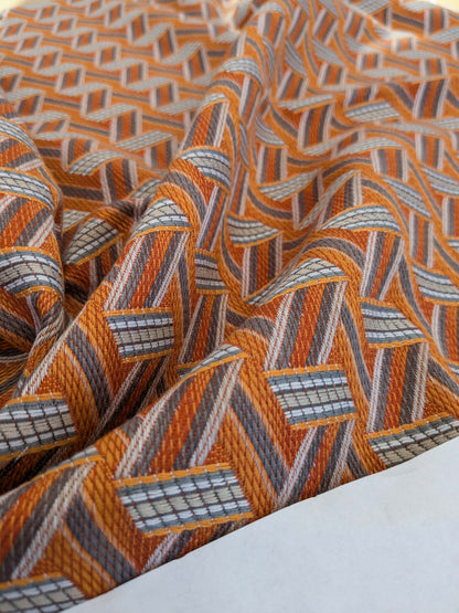 48 EV50 25" x 28" Scalamandre Lelievre Paris Tribu Abricot Large Jacquard Light Orange Polyester Geometric Graphic MSRP USD576/y