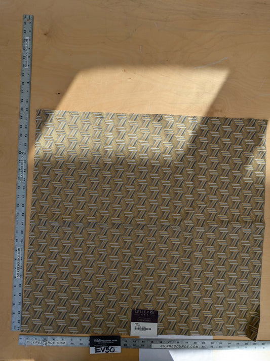 49 EV50 25" x 28" Scalamandre Lelievre Paris Tribu Paille Large Jacquard Light Yellow Polyester Geometric Graphic MSRP USD576/y
