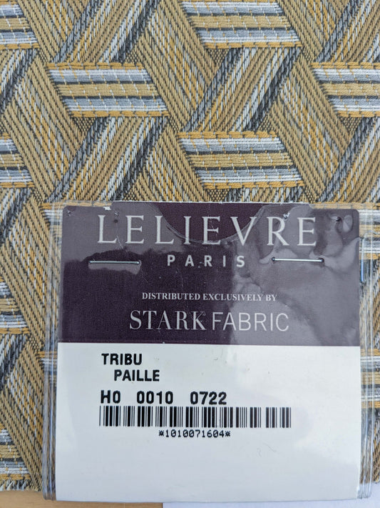 49 EV50 25" x 28" Scalamandre Lelievre Paris Tribu Paille Large Jacquard Light Yellow Polyester Geometric Graphic MSRP USD576/y