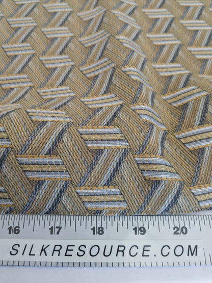 49 EV50 25" x 28" Scalamandre Lelievre Paris Tribu Paille Large Jacquard Light Yellow Polyester Geometric Graphic MSRP USD576/y