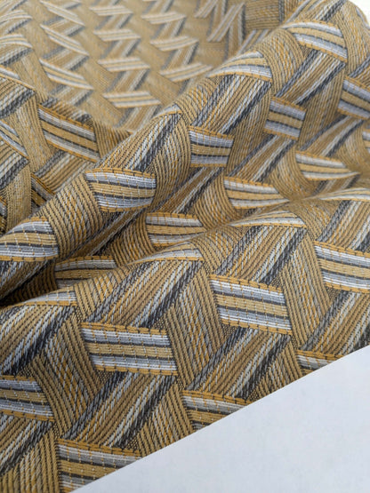 49 EV50 25" x 28" Scalamandre Lelievre Paris Tribu Paille Large Jacquard Light Yellow Polyester Geometric Graphic MSRP USD576/y