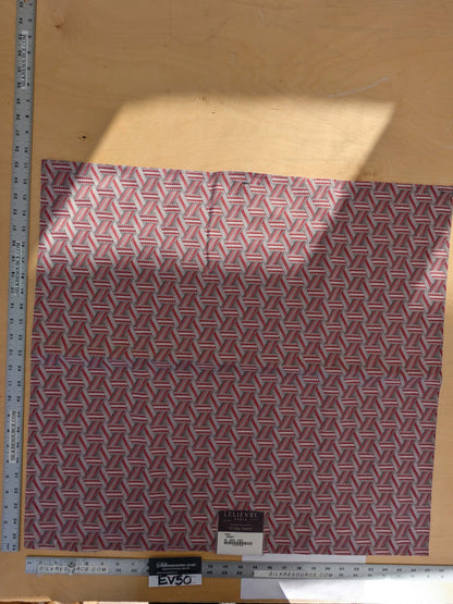 50 EV50 25" x 28" Scalamandre Lelievre Paris Tribu Sorbet Large Jacquard Light Red Polyester Geometric Graphic MSRP USD576/y