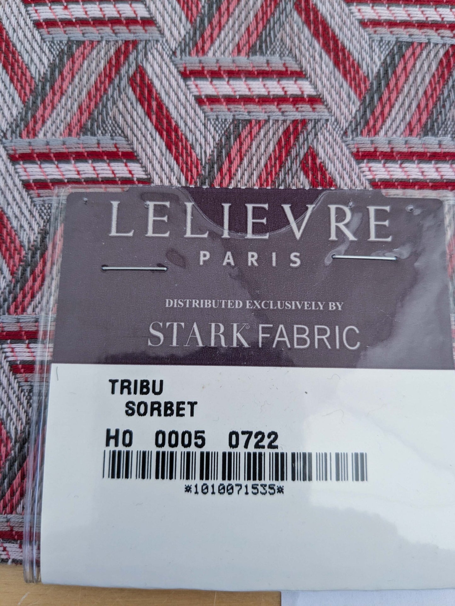 50 EV50 25" x 28" Scalamandre Lelievre Paris Tribu Sorbet Large Jacquard Light Red Polyester Geometric Graphic MSRP USD576/y