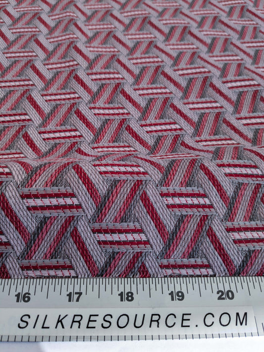 50 EV50 25" x 28" Scalamandre Lelievre Paris Tribu Sorbet Large Jacquard Light Red Polyester Geometric Graphic MSRP USD576/y