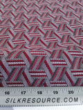 50 EV50 25" x 28" Scalamandre Lelievre Paris Tribu Sorbet Large Jacquard Light Red Polyester Geometric Graphic MSRP USD576/y