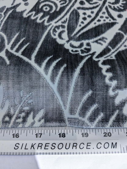 51 EV50 27" x 26" Scalamandre Square Old World Weavers Silk Welwyn Pewter Cut Velvet MSRP USD 2332/y