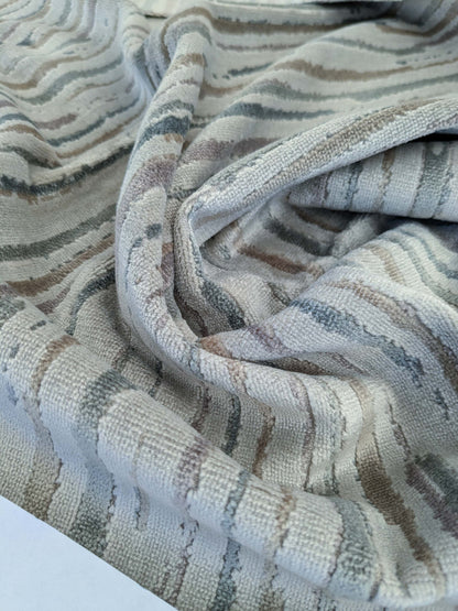 53 EV50 26" x 27" Scalamandre Old World Weavers Spazio Stone Gray Velvet Abstract Gray