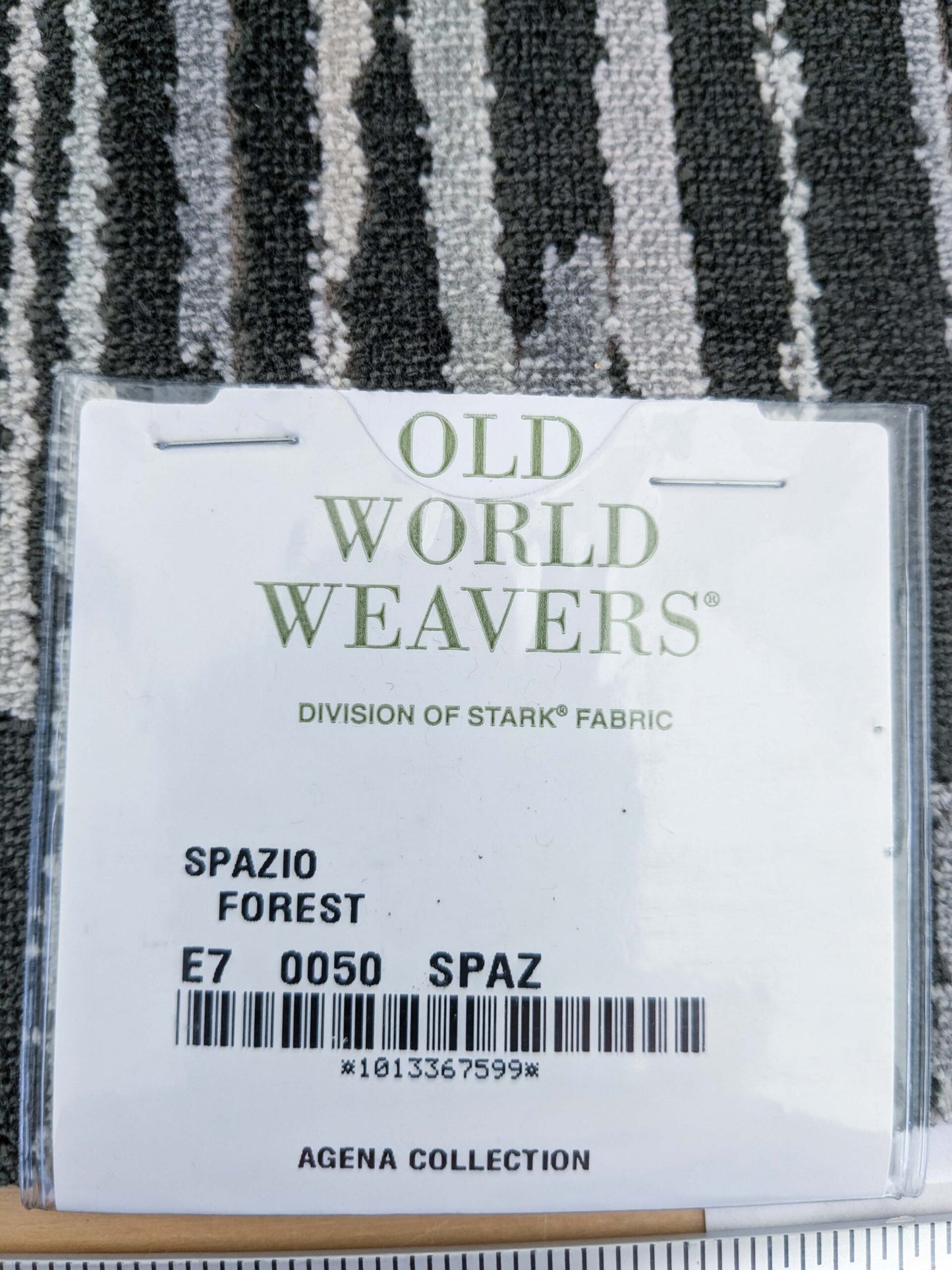 54 EV50 26" x 27" Scalamandre Old World Weavers Spazio Forest Black White Velvet Abstract