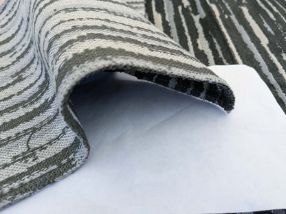 54 EV50 26" x 27" Scalamandre Old World Weavers Spazio Forest Black White Velvet Abstract