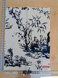 55 EV50 26" x 19" Scalamandre Summer Palace Porcelain Blue White Chinoiserie Scenic Toile MSRP USD 262/y