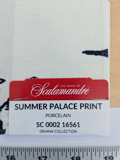 55 EV50 26" x 19" Scalamandre Summer Palace Porcelain Blue White Chinoiserie Scenic Toile MSRP USD 262/y