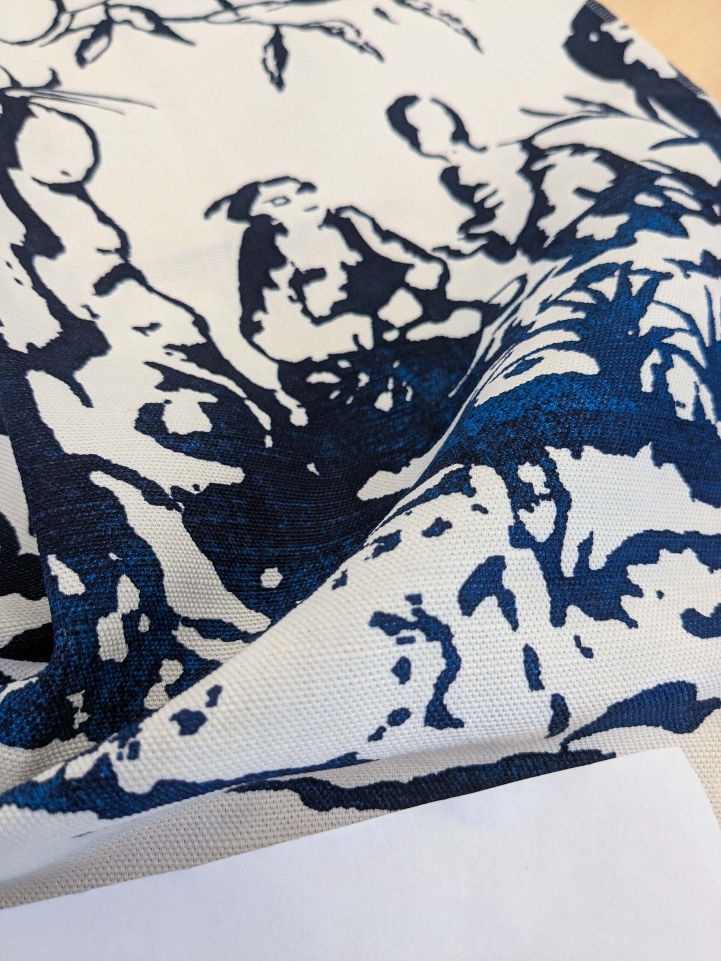 55 EV50 26" x 19" Scalamandre Summer Palace Porcelain Blue White Chinoiserie Scenic Toile MSRP USD 262/y