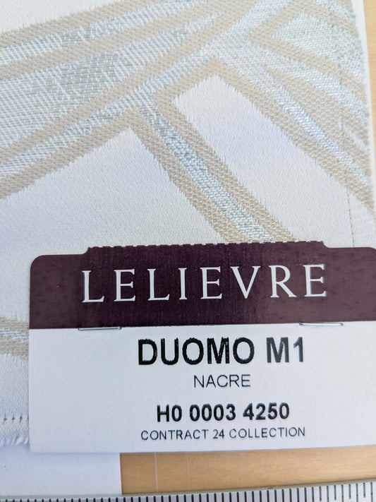 59 EV50 25" x 24" Scalamandre Lelievre Paris Duomo M1 Nacre White Jacquard Abstract Polyester MSRP USD554/y