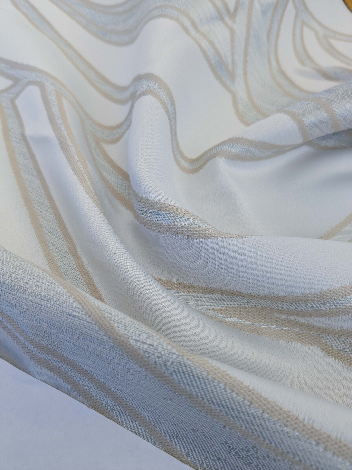 59 EV50 25" x 24" Scalamandre Lelievre Paris Duomo M1 Nacre White Jacquard Abstract Polyester MSRP USD554/y