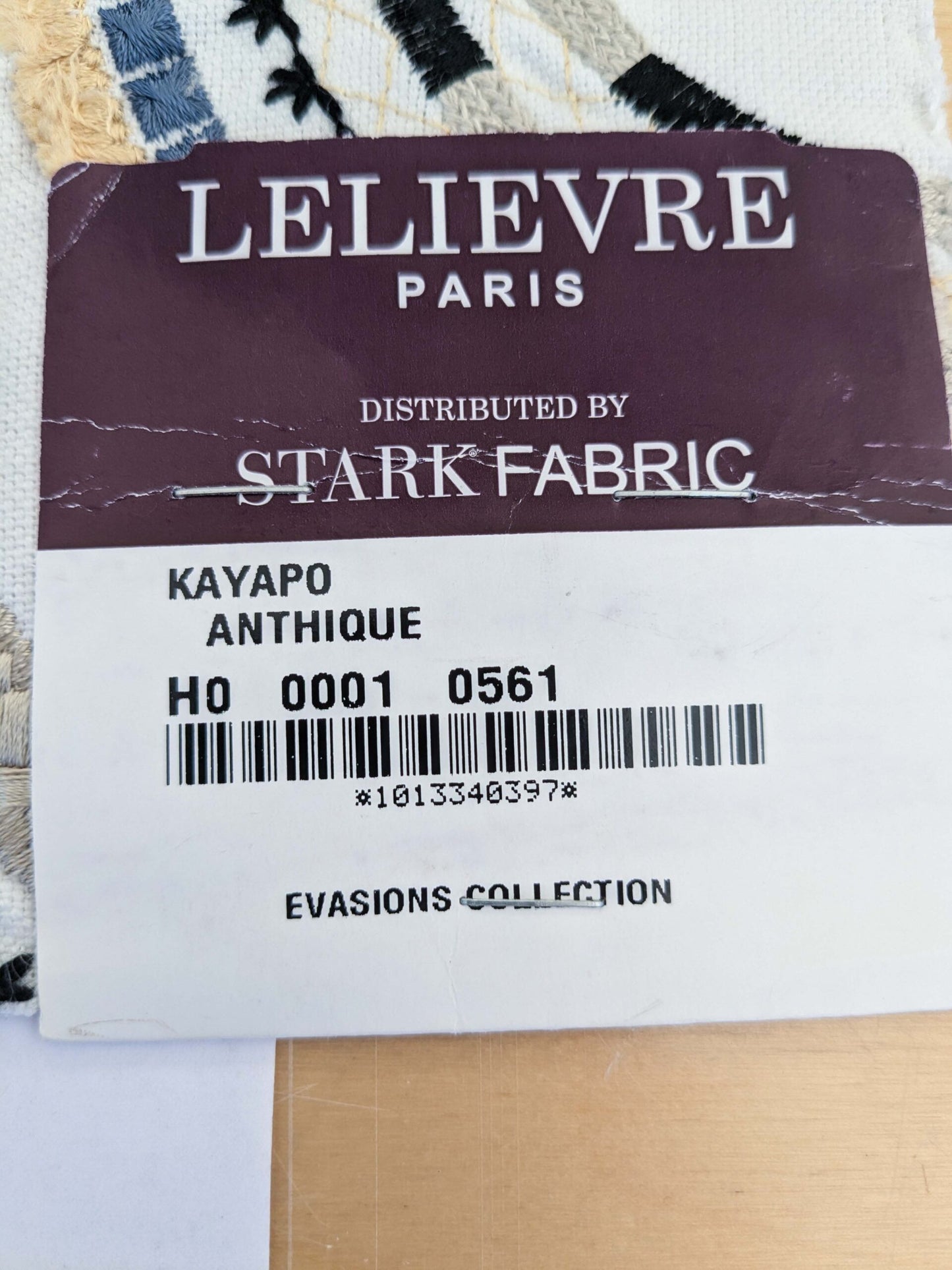 60 EV50 36" x 24" Scalamandre Lelievre Paris Kayapo Anthique Yellow Blue on Cream White Embroidery Geometric Graphic MSRP USD 826/y