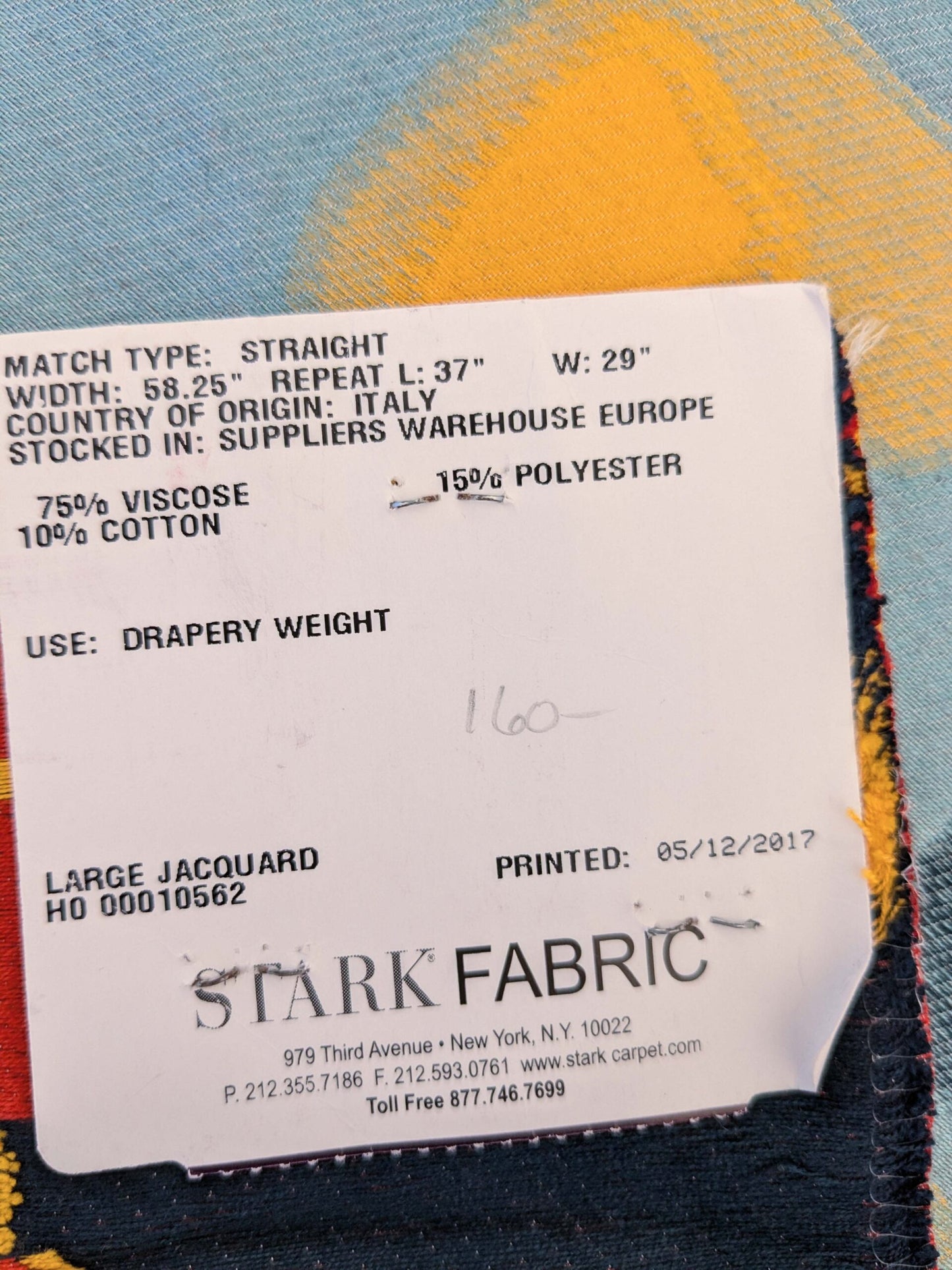 61 EV50 36" x 24" Scalamandre Lelievre Paris Bali-Le Aurore Floral White Yellow Blue Reversible