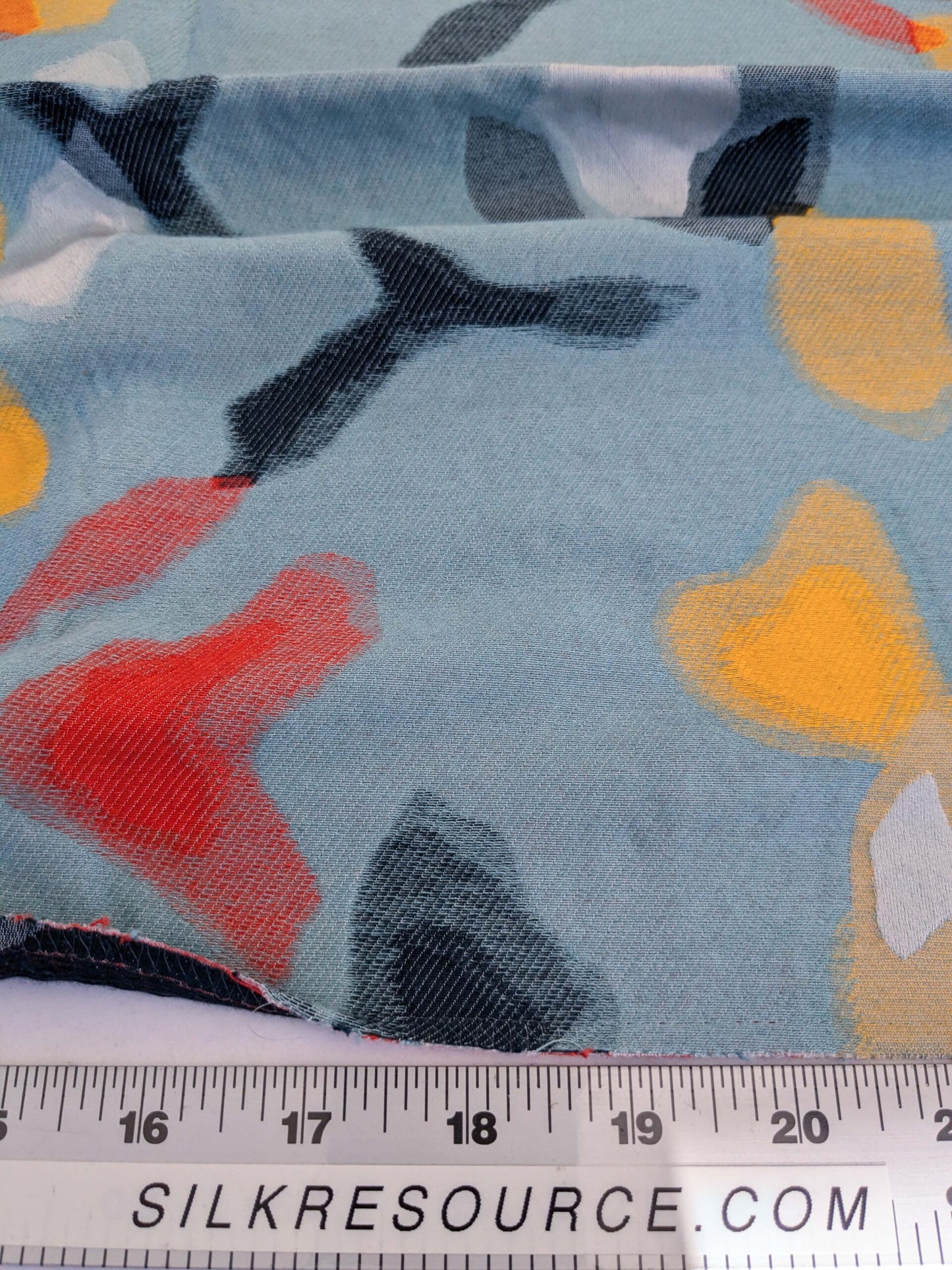 61 EV50 36" x 24" Scalamandre Lelievre Paris Bali-Le Aurore Floral White Yellow Blue Reversible