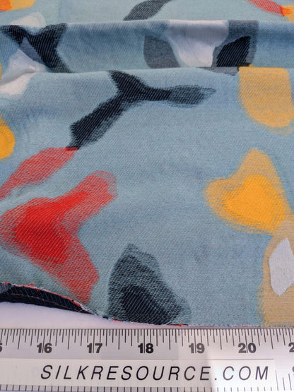 61 EV50 36" x 24" Scalamandre Lelievre Paris Bali-Le Aurore Floral White Yellow Blue Reversible