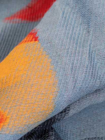 61 EV50 36" x 24" Scalamandre Lelievre Paris Bali-Le Aurore Floral White Yellow Blue Reversible