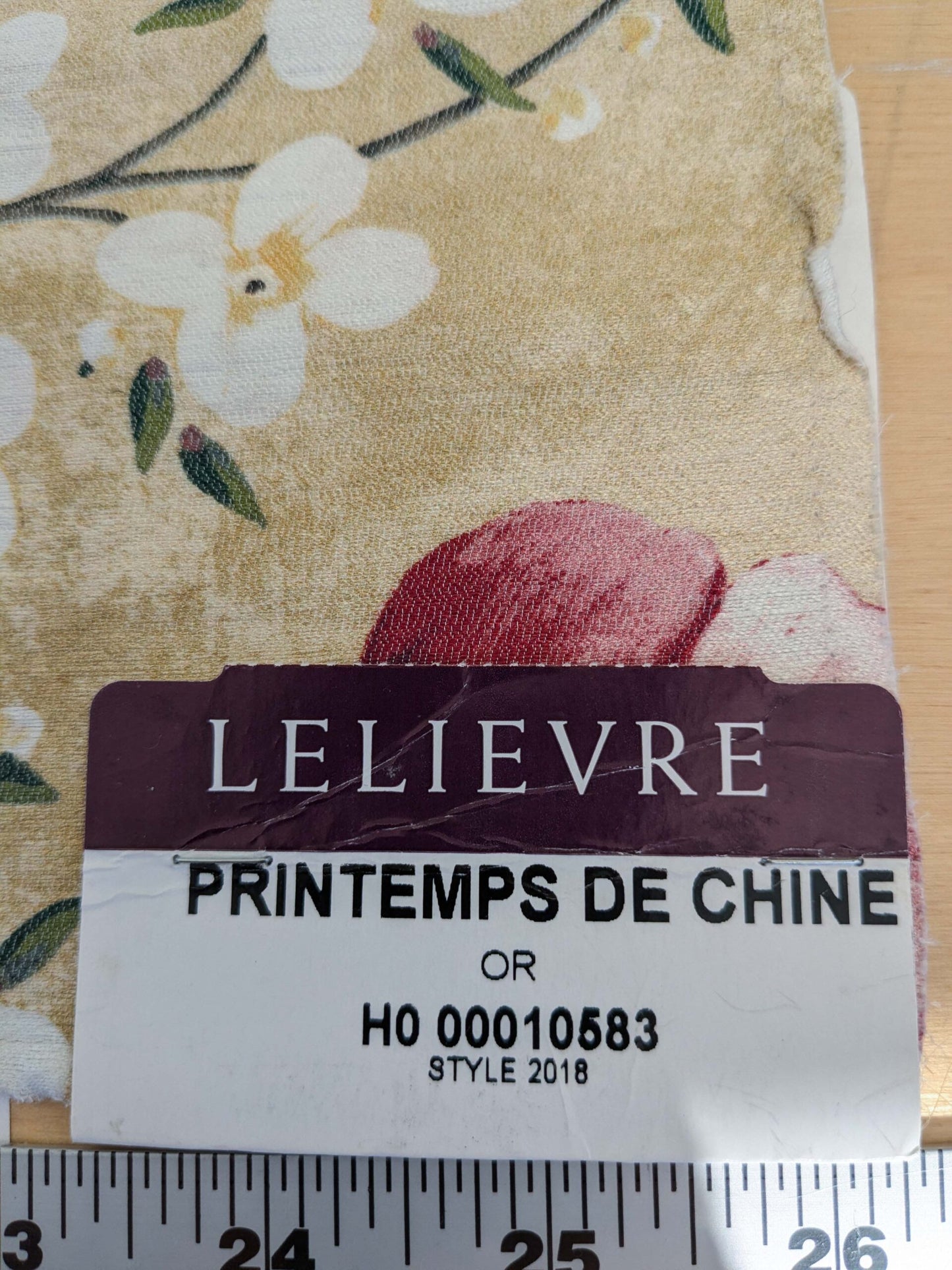 62 EV50 34" x 26" Scalamandre Lelievre Printemps De Chine OR Yellow Gold Floral Tree Foliage Botanical