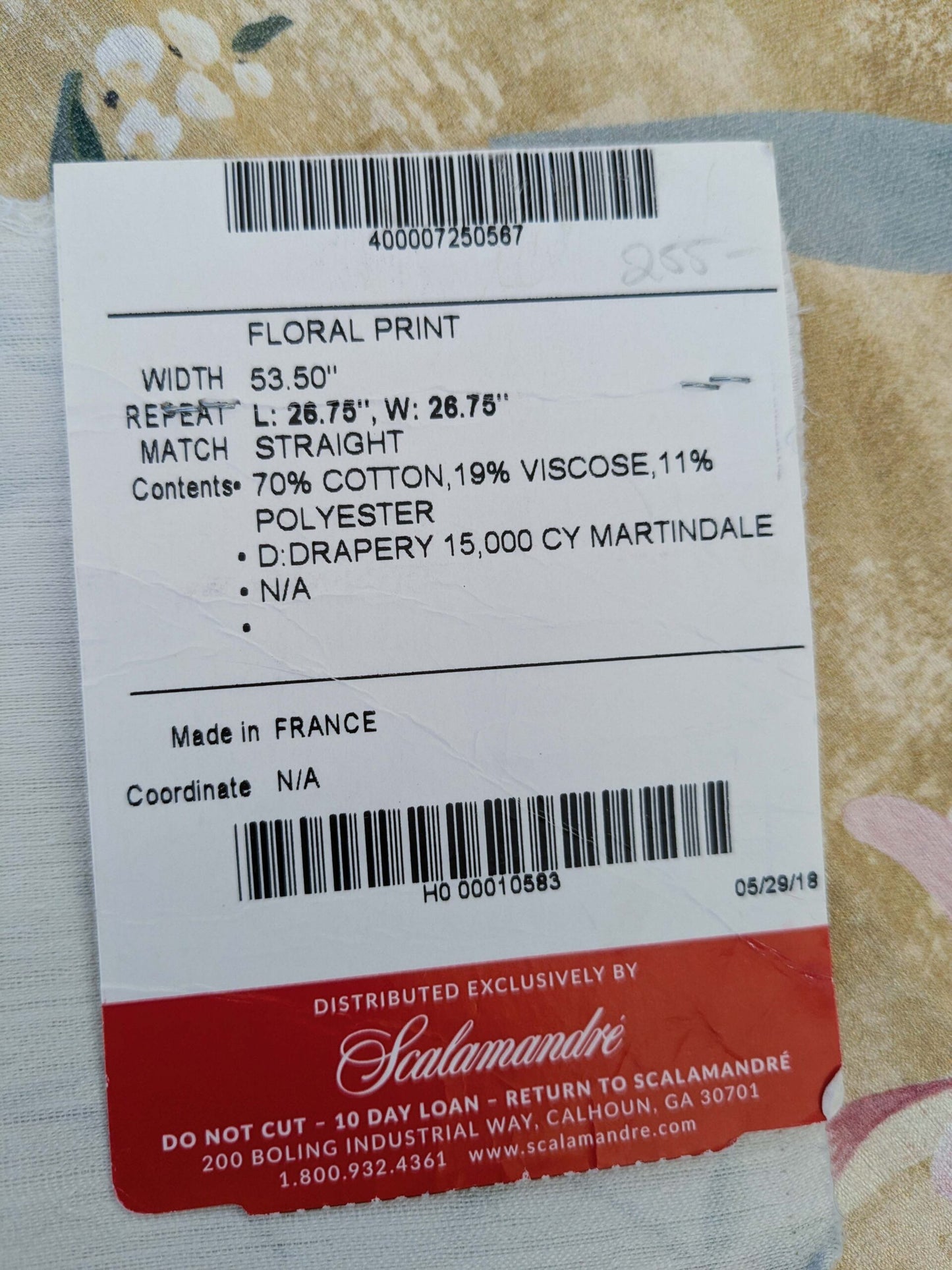 62 EV50 34" x 26" Scalamandre Lelievre Printemps De Chine OR Yellow Gold Floral Tree Foliage Botanical