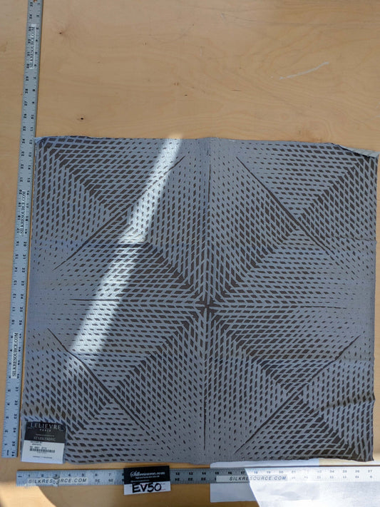 63 EV50 24" x 27" Scalamandre Lelievre Paris Baccara M1 Graphite Polyester Gray Diamond Small Scale