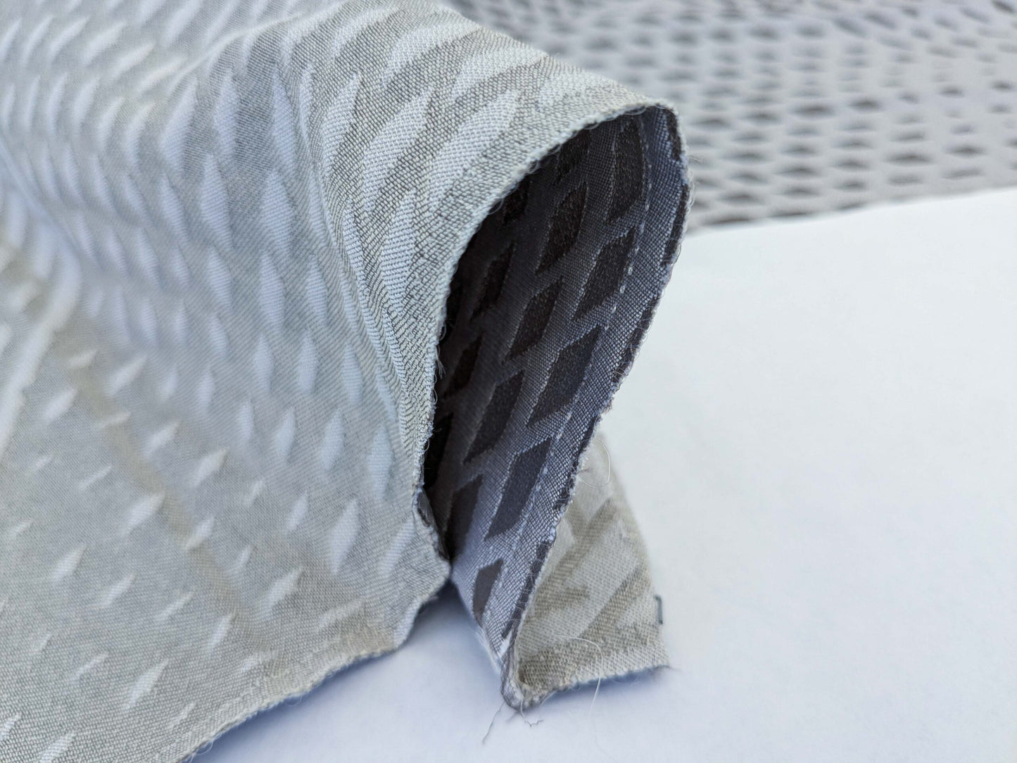 63 EV50 24" x 27" Scalamandre Lelievre Paris Baccara M1 Graphite Polyester Gray Diamond Small Scale