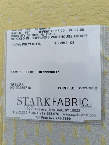 64 EV50 24" x 27" Scalamandre Lelievre Paris Baccara M1 Citrine Polyester Yellow Diamond Small Scale