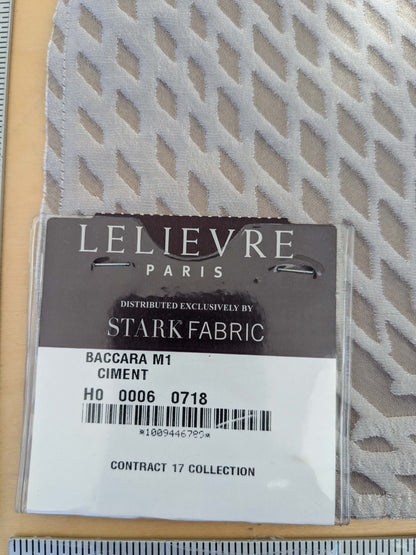 65 EV50 24" x 27" Scalamandre Lelievre Paris Baccara M1 Ciment Polyester Gray Diamond Small Scale