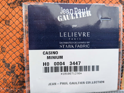 66 EV50 24" x 27" Lelievre Paris Casino Minium Cotton Orange Black Large Jacquard Botanical Floral MSRP USD300+/y