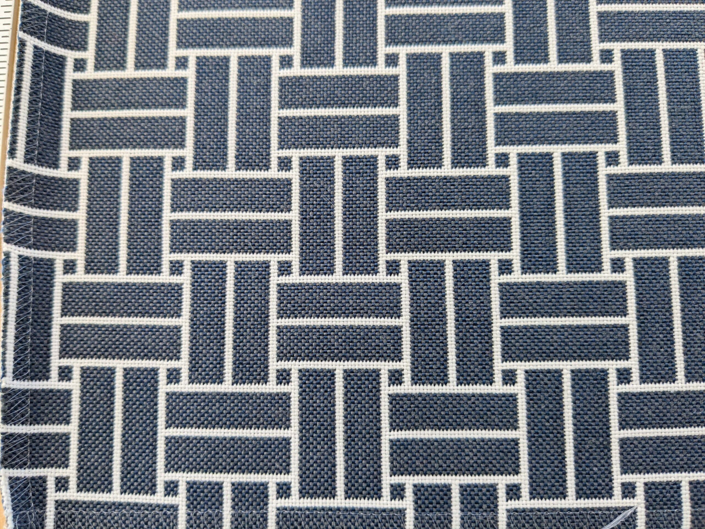 68 EV50 26" x 29" Scalamandre Lelievre Reverso M1 Ardoise Deep Blue-Gray Lattice Geometric