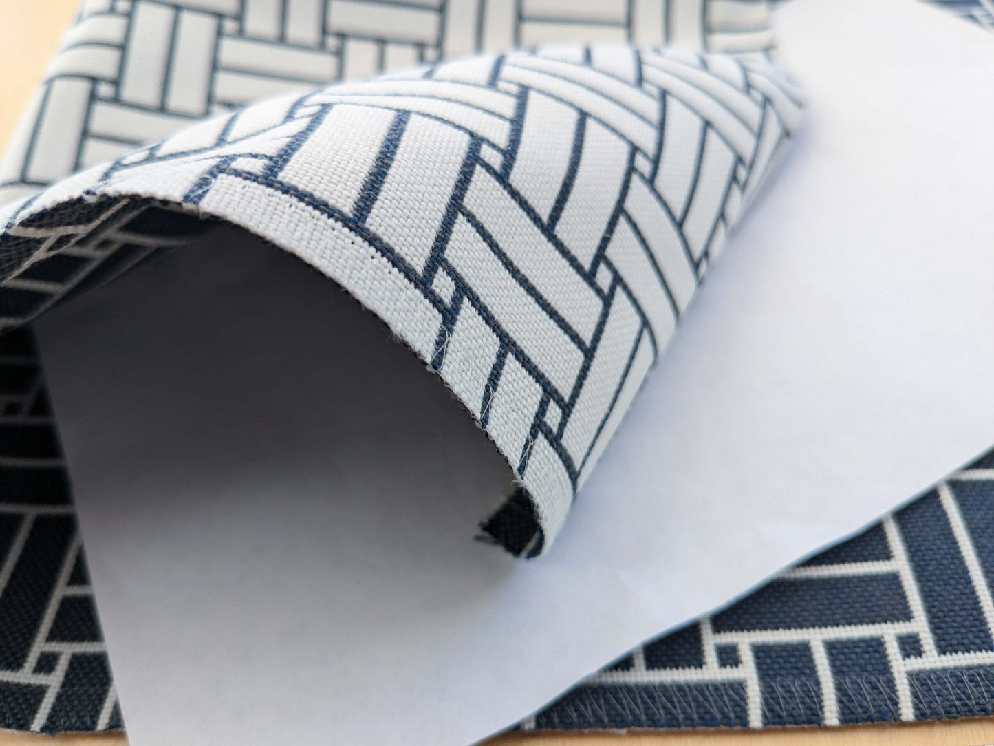 68 EV50 26" x 29" Scalamandre Lelievre Reverso M1 Ardoise Deep Blue-Gray Lattice Geometric