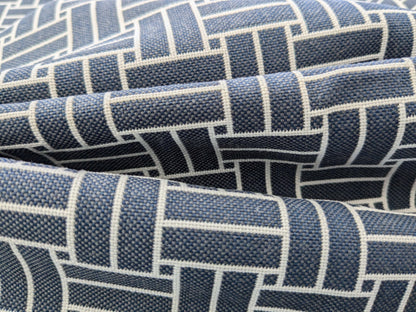 68 EV50 26" x 29" Scalamandre Lelievre Reverso M1 Ardoise Deep Blue-Gray Lattice Geometric