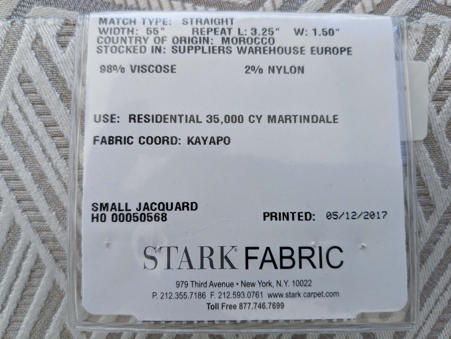 70 EV50 23" x 26"Scalamandre Lelievre Paris Vacoa Brume Gray White Diamond Ogee Viscose MSRP USD354/y