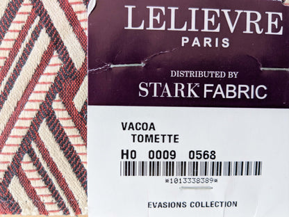 71 EV50 26" x 33"Scalamandre Lelievre Paris Vacoa Tomette Red White Diamond Ogee Viscose MSRP USD354/y