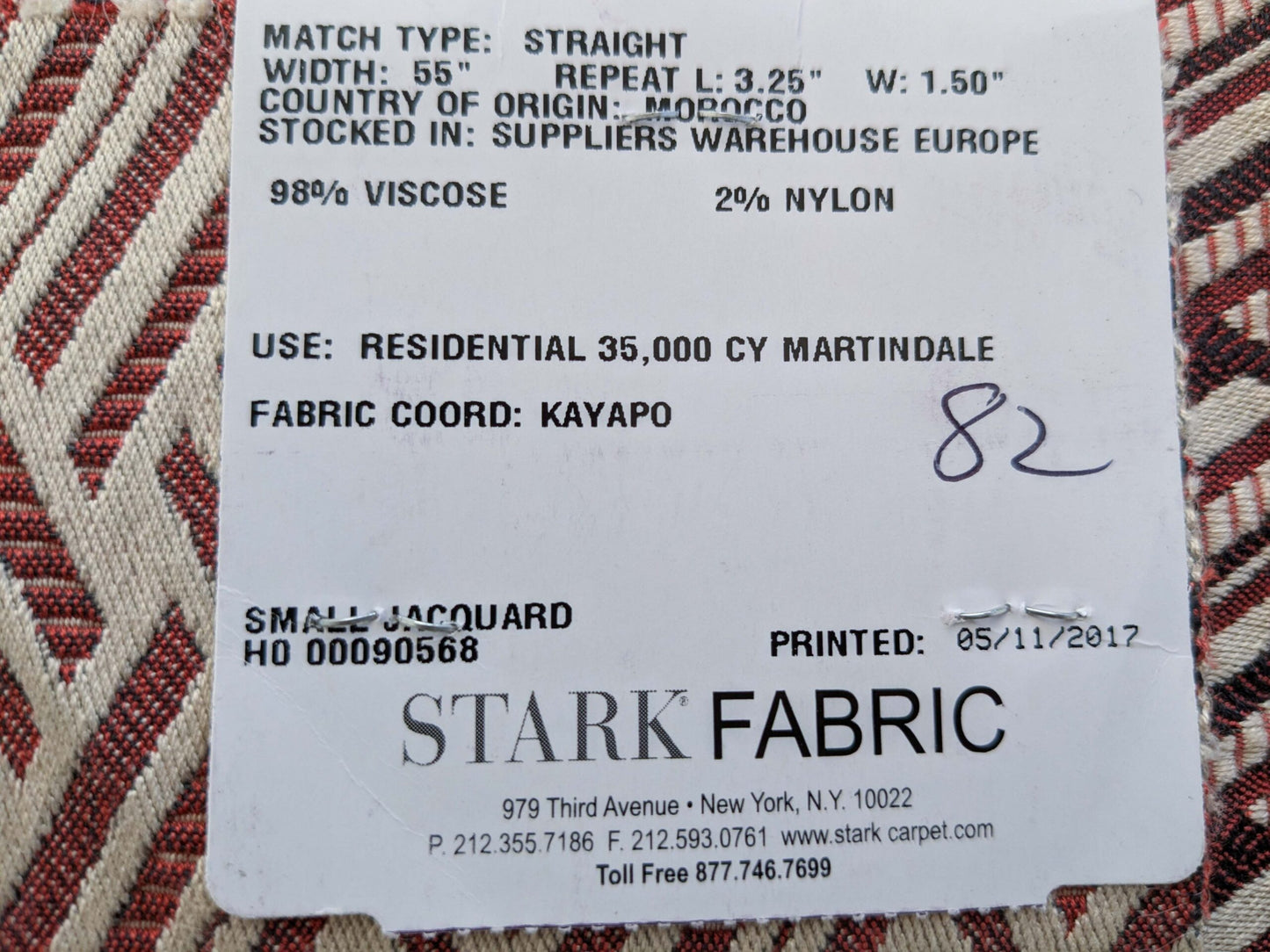 71 EV50 26" x 33"Scalamandre Lelievre Paris Vacoa Tomette Red White Diamond Ogee Viscose MSRP USD354/y