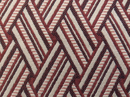 71 EV50 26" x 33"Scalamandre Lelievre Paris Vacoa Tomette Red White Diamond Ogee Viscose MSRP USD354/y