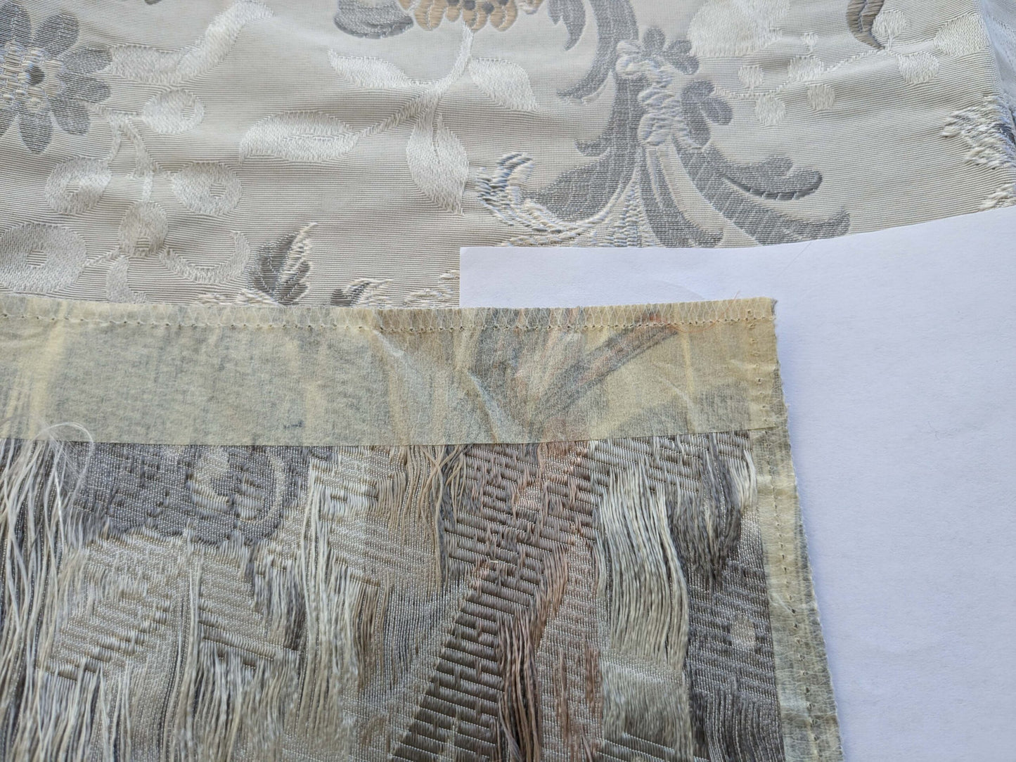 72 EV50 27" x 26"Scalamandre Square Old World Weavers Allegra Lampas Iii Silver Patina MSRP USD 600+/yard