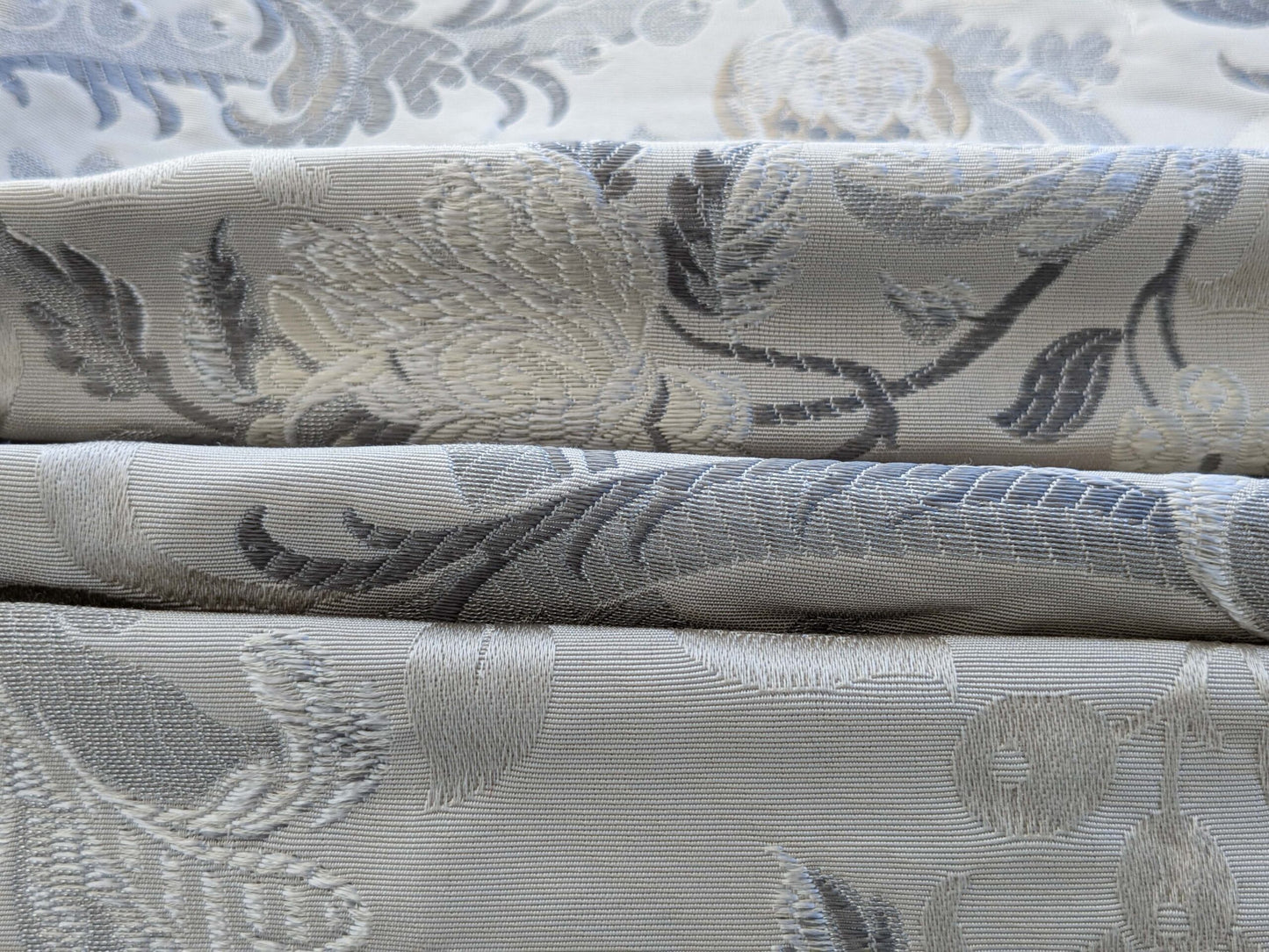 72 EV50 27" x 26"Scalamandre Square Old World Weavers Allegra Lampas Iii Silver Patina MSRP USD 600+/yard