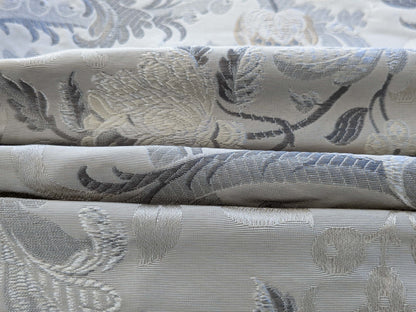 72 EV50 27" x 26"Scalamandre Square Old World Weavers Allegra Lampas Iii Silver Patina MSRP USD 600+/yard