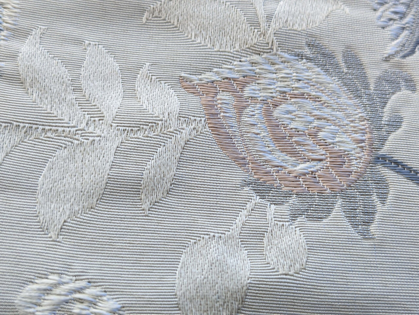 72 EV50 27" x 26"Scalamandre Square Old World Weavers Allegra Lampas Iii Silver Patina MSRP USD 600+/yard