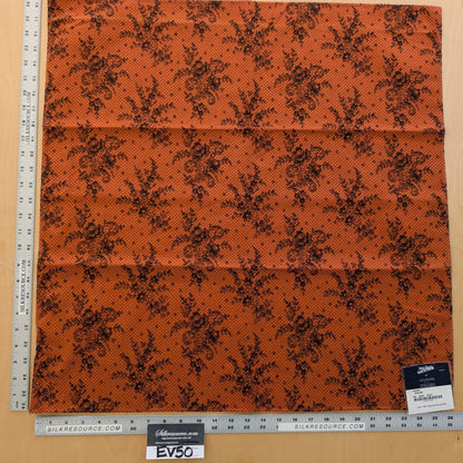 66 EV50 24" x 27" Lelievre Paris Casino Minium Cotton Orange Black Large Jacquard Botanical Floral MSRP USD300+/y